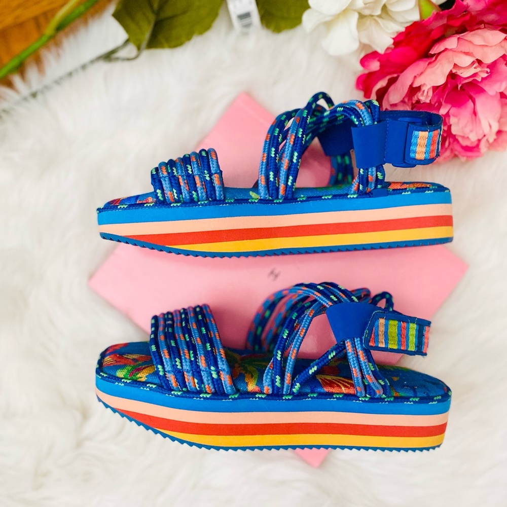 NEW | FARM Rio Blue Macaw Platform Sandals - Picture 4 of 6